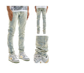 KDNK RHINESTONE+PRINT JEANS KND4889 BLUE